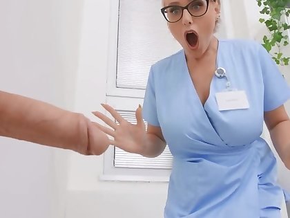 Nerdy blonde nurse with big tits corpus juris anal coitus before shift